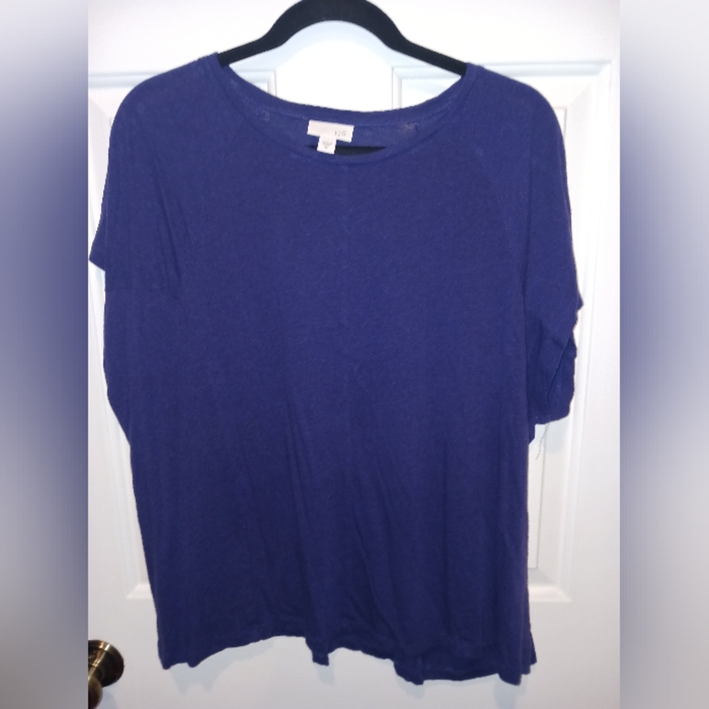 J. Jill Short Sleeve Tee in Deep Purple